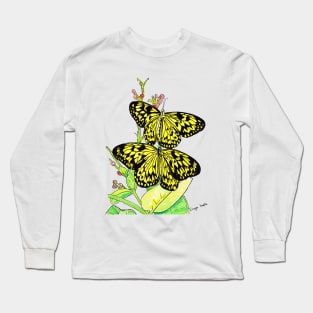 Black & Yellow Butterfly Long Sleeve T-Shirt